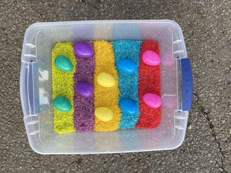 easter sensory bin for toddlers