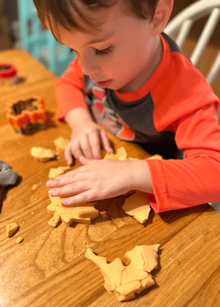 Fall Cloud Dough Recipe Activity for Toddlers & Preschoolers