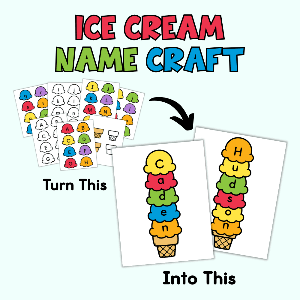 Summer Name Craft for Preschoolers 