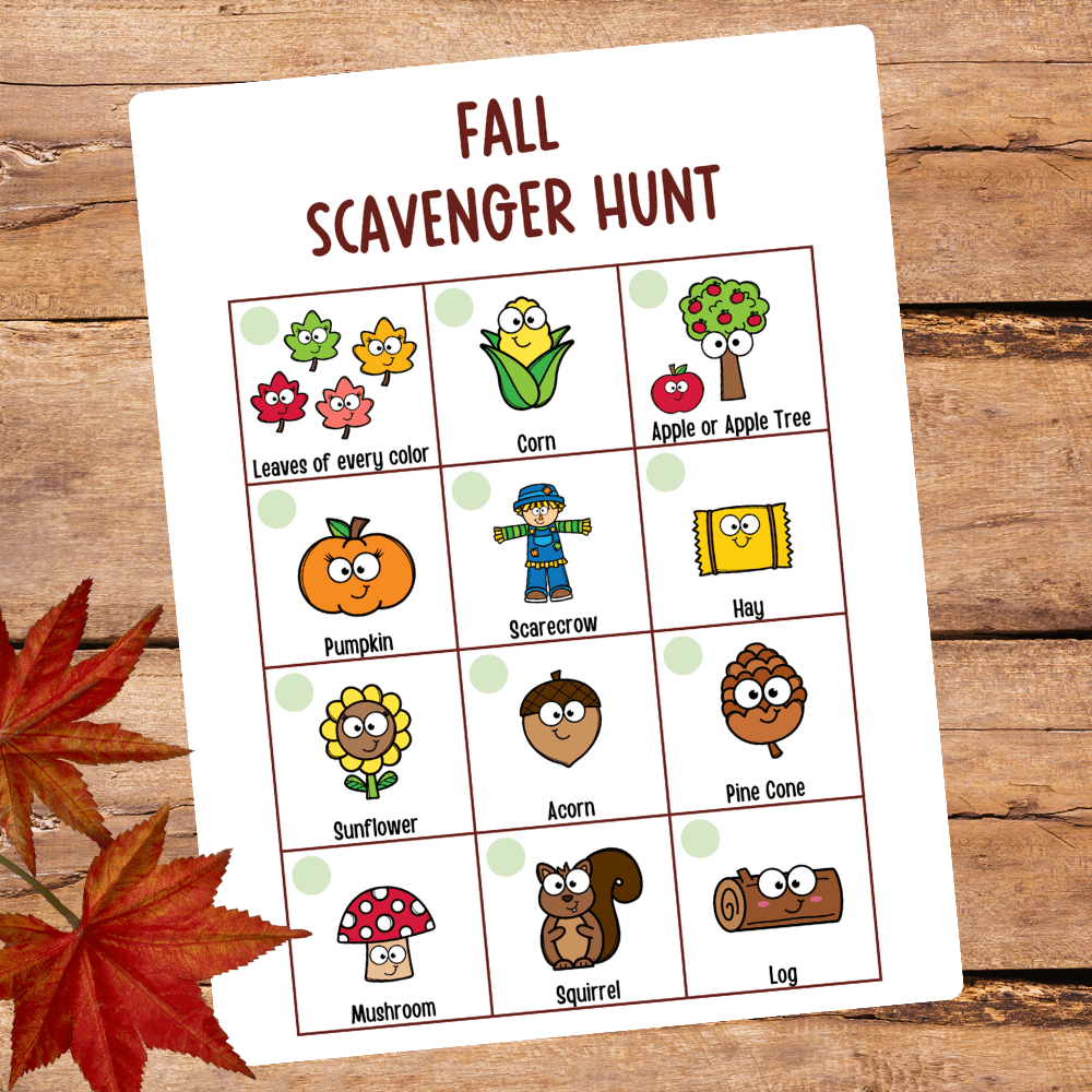 fall preschool printables